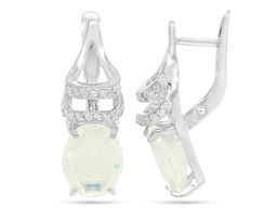 Серьги из серебра лунный камень, СПН32