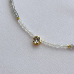 Бусы из Лабрадора и Лунного камня со вставкой - Радуга самоцветов фото 2