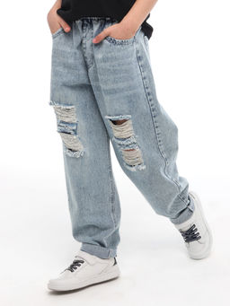 Джинсы-бананы для мальчиков - Синий мир фото 3