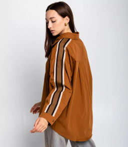 Рубашка #КТ627, коричневый