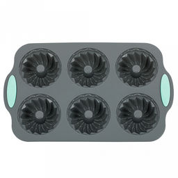 Форма для кексов "Linea Silicone", 6 ячеек, фигурная, силикон, "Regent" (Китай)