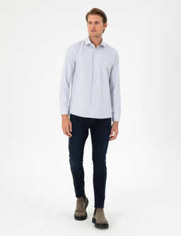 A__k Mavi _izgili Slim Fit Uzun Kollu G_mlek - Pierre cardin фото 4