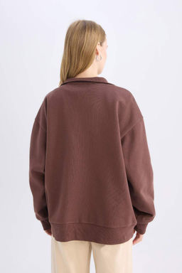 Классический простой свитшот широкого кроя Cool Oversize - Defacto фото 6