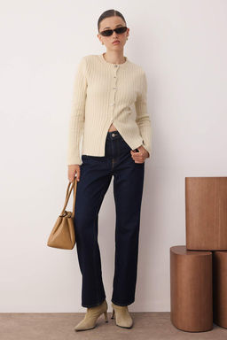 Tas Dugme Detayl? Yumusak Dokulu Y?rtmac Detayl? Triko H?rka TWOAW26HI00096