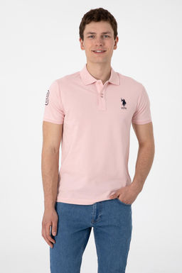 Erkek Slim Fit Polo Yaka Pudra Basic Ti__rt Sepette S_rpriz _ndirim