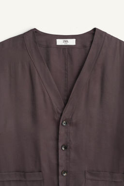 CHAQUETA RELAXED FIT LYOCELL - VISCOSA / Gris - Zara фото 7