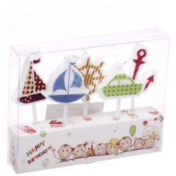 Цена за 12 шт. Свечи для торта "Морские приключения" (набор 5 шт) 8 см