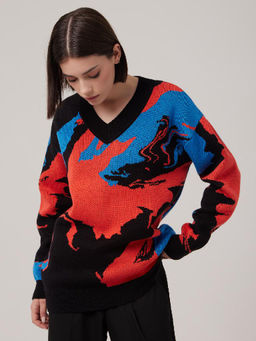 Джемпер женский 1231153009 black/blue/orange