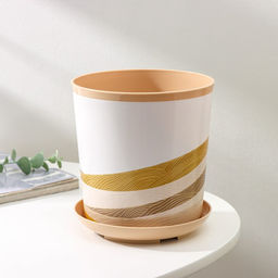 Цена за 2 шт. Горшок для цветов с поддоном Доляна «Каракум. Пустошь», 1.6 л, d=14 см, h=15.5 см, пластиковый, цвет бежевый