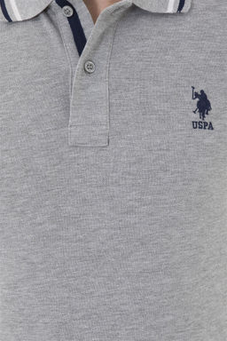 Мужская серая меланжевая базовая футболка - U.s. polo assn фото 7