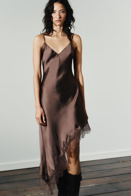SATIN LACE DRESS - Zara фото 2