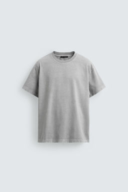 CAMISETA BOXY FIT LAVADA / Gris claro - Zara фото 7