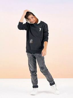 Pamuklu Y?rt?k Detayl? Erkek ?ocuk Jean Pantolon