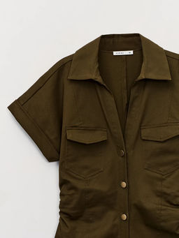 Платье миди из хлопка со сборками / Zarina