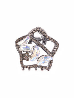 Цена за 6 шт. Крабик для волос «Флоранс галант», звезда, 3 см, чёрный