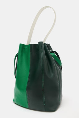 MAXI BOLSO PIEL COMBINADO / Verde - Zara фото 4