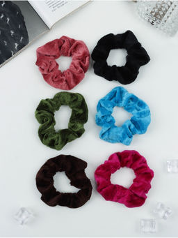 Цена за 6 шт. Резинка для волос «Бархат», яркость, МИКС