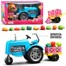 Трактор "Ферма" с овощами, в коробке
