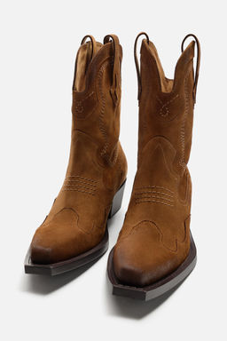 LEATHER COWBOY BOOTS - Zara фото 5