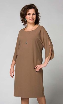 Стильное платье из крепскубы свободного силуэта с рукавом летучая мышь - Ckc collections фото 4