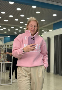 Толстовка женская с зип-воротником "Samara" розовый