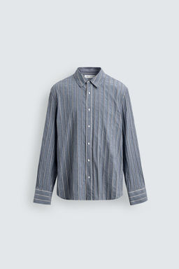 CAMISA RELAXED FIT JACQUARD RAYAS / Azul - Zara фото 8