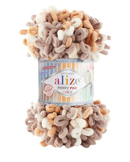 Пуффи файн колор (Puffi fine color) пряжа Alize 100%микрополиэстер 5х100г/14.5 м