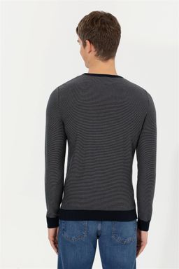 Мужской темно-синий вязаный свитер - U.s. polo assn фото 5