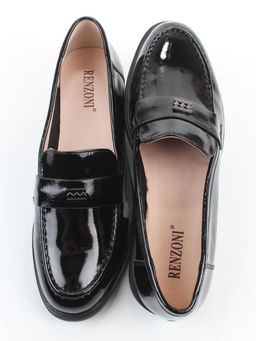 03-DEB55-2 BLACK Лоферы женские (натуральная кожа)