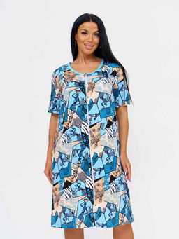 Халат женский , цвет голубой