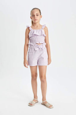 Клетчатые шорты из бумажного пакета для девочек