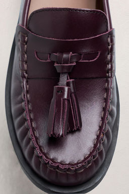 LEATHER TASSEL LOAFERS LIMITED EDITION - Zara фото 9