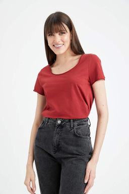 Regular Fit Bisiklet Yaka K?sa Kollu Tisort - Defacto фото 2