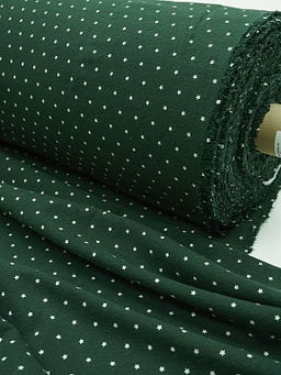 Теплый хлопок Мелкие звезды на т.пихтово-зеленом, ш.1.48м, хлопок-100%, 160гр/м.кв