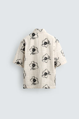 CAMISA JACQUARD BORDADO FLORAL / Crudo - Zara фото 8