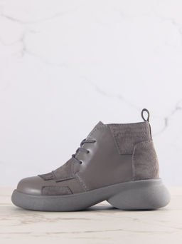 Ботинки 305.927gr.Серый замок замша+серый игуана+серый/байка