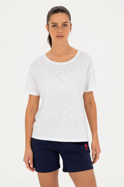 U. S. Polo Assn / Женская белая футболка с круглым вырезом
