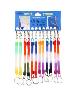 Цена за 2 шт. Пружинка - тянучка для ключей (KK-305) с карабином