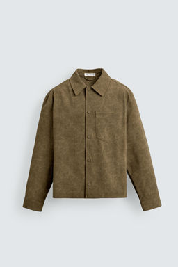 BOXY FIT FAUX SUEDE OVERSHIRT - Zara фото 7