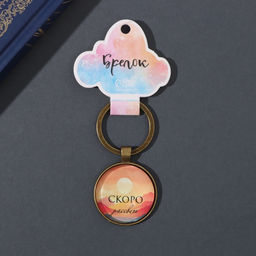 Брелок для ключей на кольце Круг. Скоро рассвет, стекло, металл, d=3 см - Simaland фото 4