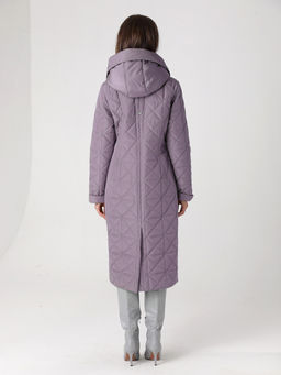 24307 Пальто дем. серо-сиреневый - Dizzyway фото 3