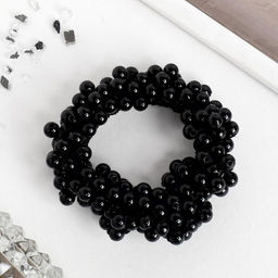 Цена за 2 шт. Резинка для волос «Жемчужная сказка», чёрная