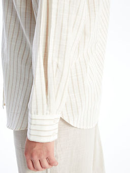 ?izgili Uzun Kollu Oversize Kad?n G?mlek