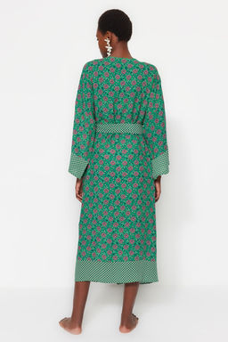 Etnik Desenli Kusakl? Maxi Dokuma Plaj Kimono&Kaftan TBESS21KM0171 - Trendyolmilla фото 5