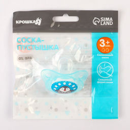 Соска-пустышка ортодонтическая, силикон, от 3 мес., "Пингвин", цвет голубой