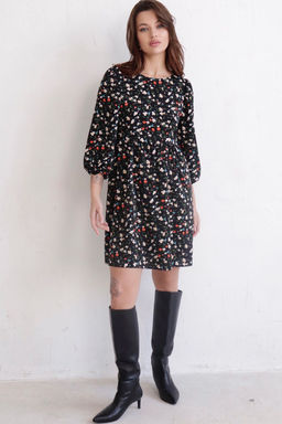 Martichelli Платье чёрное в цветок  фото 4