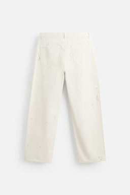 PAINT SPLATTER STRAIGHT-LEG JEANS - Zara фото 8