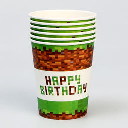Стакан бумажный Happy birthday!, 250 мл, в наборе 6 шт. - Страна карнавалия фото 4