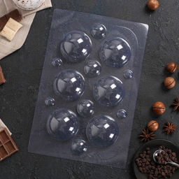 Форма для шоколада и конфет Сферы, 10 ячеек, пластик, d=3/6 см, прозрачная - Simaland фото 4