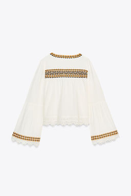 ZW COLLECTION EMBROIDERED SHIRT - Zara фото 8